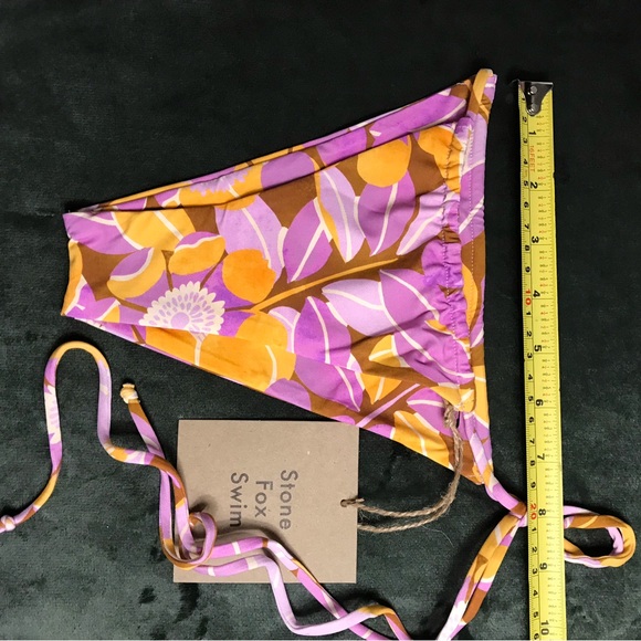 Stone Fox Swim Swimsuit Retro Bloom Print Rico Bikini Top & River Bottom Size XS - Picture 13 of 16